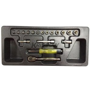 Kunci Sock Socket Sq1/4Inc 4-14 mm 18Pcs With Tray Krisbow 10066260