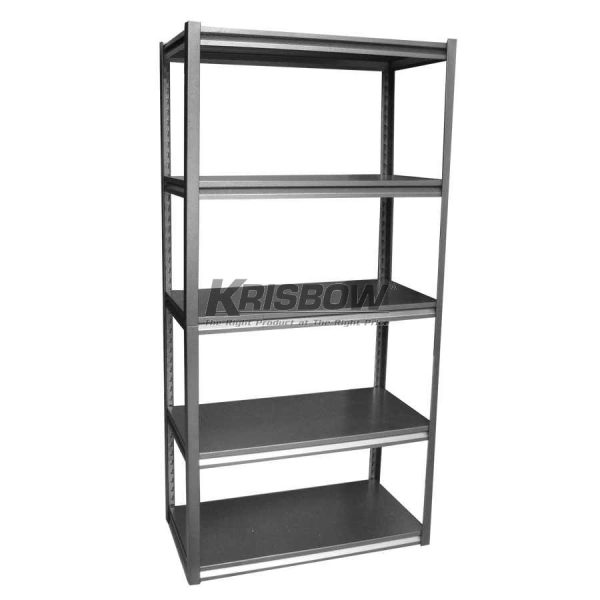 Rak Besi 5 Tingkat Shelving Steel Krisbow Hitam 120X45X183CM