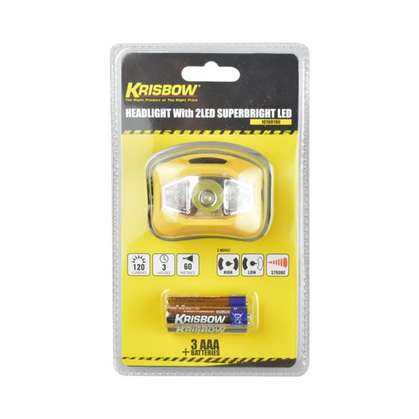 Senter Kepala LED Krisbow 120 Lumen 3xaaa - Image 2