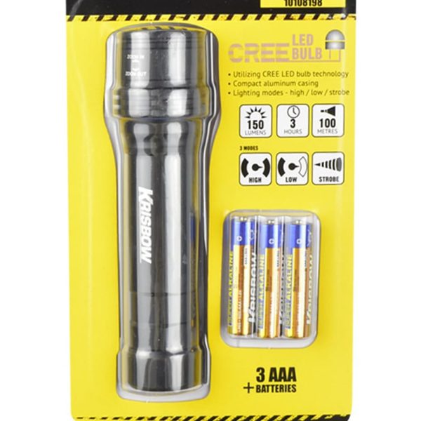 Senter Led Flaslight Krisbow 150LM 3XAAA Zoomable - Image 2