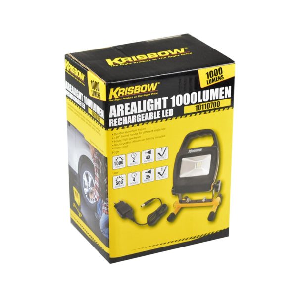Lampu Sorot LED Krisbow Rechargeable 1000 Lm - Image 3