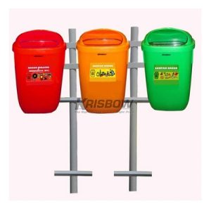 Tempat Sampah Dustbin Orange, Green, Red 50L With Stand Krisbow 10126598