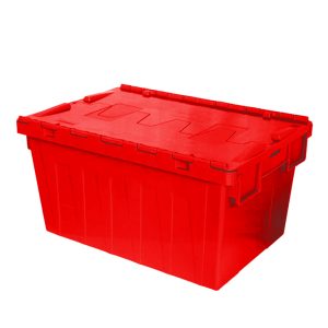 Nestable Container With Lid Red 58 L Krisbow 10133559
