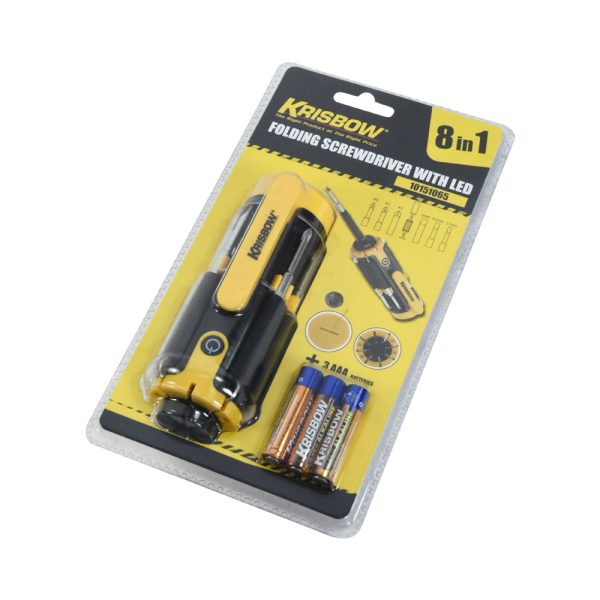 Set Obeng Lipat Krisbow 8IN1 dengan Lampu LED - Image 2