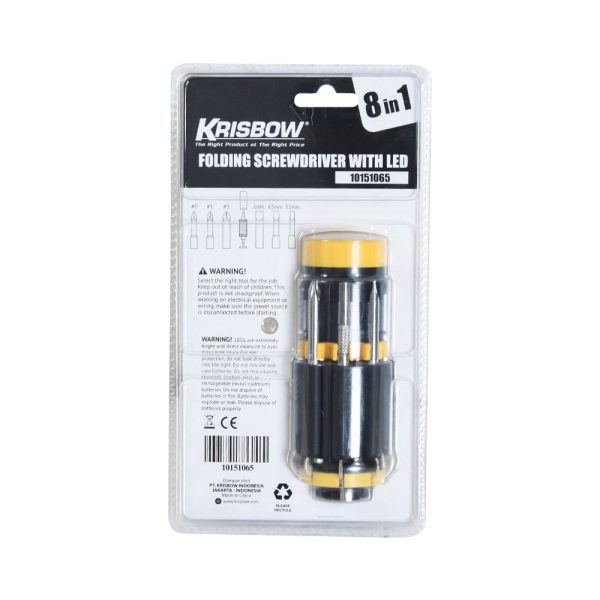 Set Obeng Lipat Krisbow 8IN1 dengan Lampu LED - Image 3