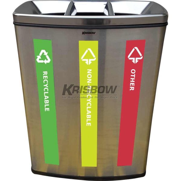 Tempat Sampah Krisbow Dust Bin 3 Compartment 30 L Open Top