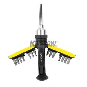 Obeng Ratchet Screwdriver With Multi Bits Krisbow 10211534