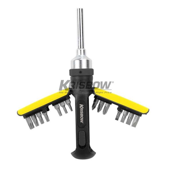 Obeng Ratchet Screwdriver With Multi Bits Krisbow 10211534
