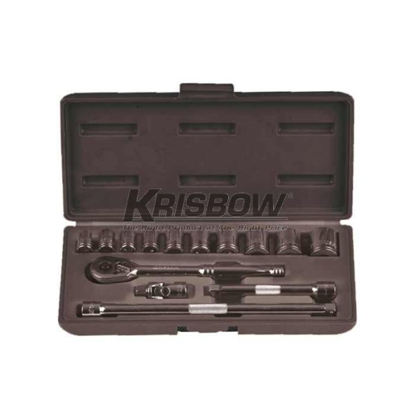Kunci Sock Socket Set SQ3/8IN 10-22MM 14PCS Krisbow 10222105