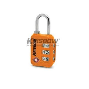 Gembok Padlock TSA 3 Dial Zinc Alloy Orange Krisbow 10222538
