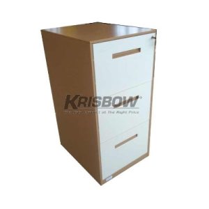 File Cabinet 3 Drawer Brown Beige Krisbow 10342615