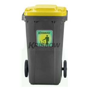 Tempat Sampah Dustbin New Eco 120L Grey With Yellow LID Krisbow 10375604