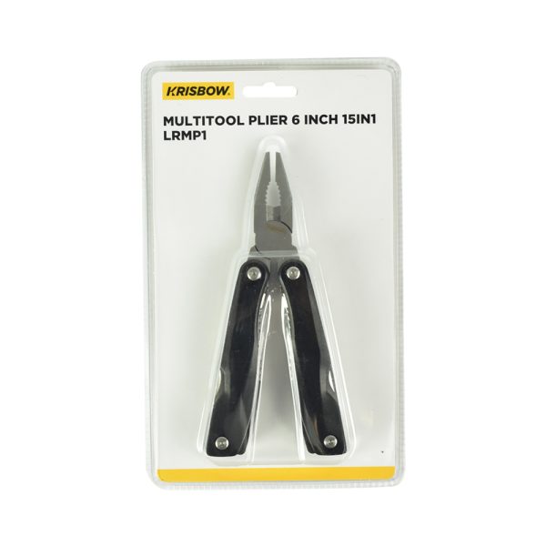 Tang Multifungs Plieri 15 Cm Krisbow 15 In 1 Lrmp1 - Hitam