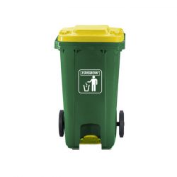 Tempat Sampah Dust Bin Green 100L Pedal & Yellow LID Krisbow 10426712