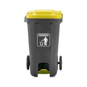 Tempat Sampah Plastik Pedal Outdoor 100 Liter Krisbow warna Abu Abu