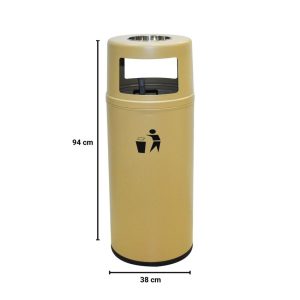 Tempat Sampah Dust Bin Round 38X94.5CM Ashtray Beige Krisbow