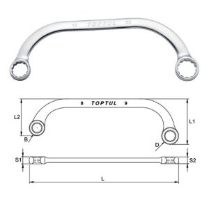 Kunci Half-Moon Ring Wrench 19x22mm TopTul AAAC1922