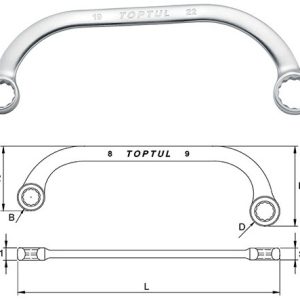 Kunci Half-Moon Ring Wrench 16x18mm TopTul AAAC1618