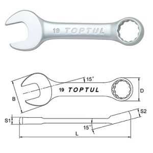 Kunci Kombinasi Midget Combination Wrench 15 Deg Offset 11mm Toptul AAAF1111