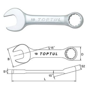 Kunci Kombinasi Midget Combination Wrench 15 Deg Offset 13mm Toptul AAAF1313