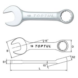 Kunci Kombinasi Midget Combination Wrench 15 Deg Offset 17mm Toptul AAAF1717