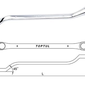 Kunci Ring Ganda Double Ring Wrench 45deg 6X8mm Toptul AAAH0608