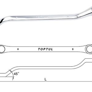 Kunci Ring Ganda Double Ring Wrench 45deg 8X9mm Toptul AAAH0809