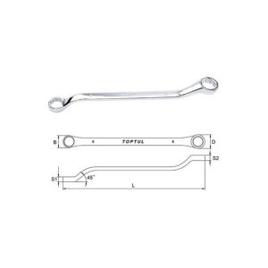 KUNCI PAS DOUBLE 45deg 24x27mm TOPTUL AAAH2427