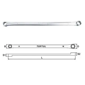 Kunci Flat Type Extra-Long Double Ring Wrench 14x17mm TopTul AAAP1417