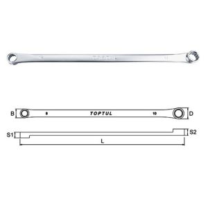 Toptul AAAP2224 Kunci Flat Type Extra-Long Double Ring Wrench 22x24mm