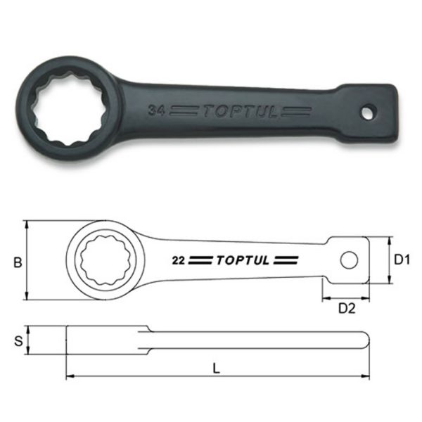 Kunci Slogging Ring Wrench 30mm TopTul AAAR3030