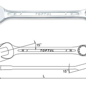 Kunci Kombinasi Standard Combination Wrench 15 Deg Offset 16mm Toptul AAEB1616