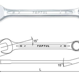 Kunci Kombinasi Standard Combination Wrench 15 Deg Offset 17mm Toptul AAEB1717