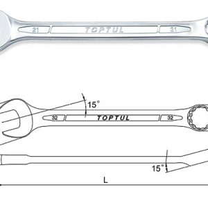 Kunci Kombinasi Standard Combination Wrench 15 Deg Offset 20mm Toptul AAEB2020