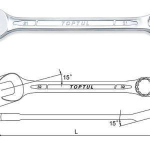 Kunci Kombinasi Standard Combination Wrench 15 Deg Offset 21mm Toptul AAEB2121