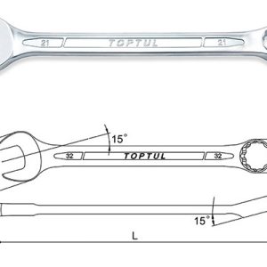 Kunci Kombinasi Standard Combination Wrench 15 Deg Offset 22mm Toptul AAEB2222