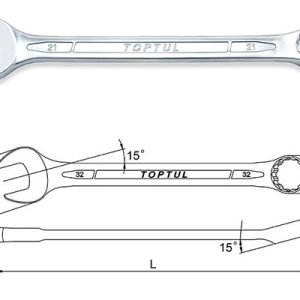 Kunci Kombinasi Standard Combination Wrench 15 Deg Offset 23mm Toptul AAEB2323