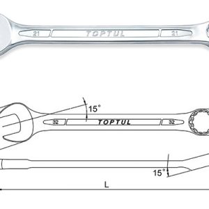 Kunci Kombinasi Standard Combination Wrench 15 Deg Offset 24mm Toptul AAEB2424