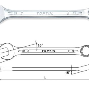 Kunci Kombinasi Standard Combination Wrench 15 Deg Offset 25mm Toptul AAEB2525