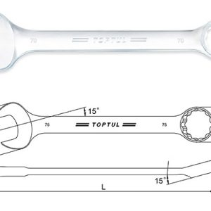 Kunci Ring Pas Kombinasi Standard Combination Wrench 15deg 65mm Toptul AAEB6565