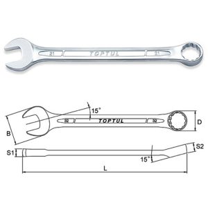 Kunci Kombinasi Combination Wrench 15 Deg Offset 32mm Toptul AAEB3232