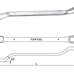 Kunci Double Ring Wrench 45 Deg Offset 6x7mm Toptul AAEH0607