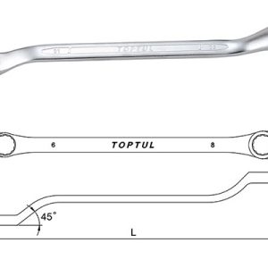 Kunci Double Ring Wrench 45 Deg Offset 6x8mm Toptul AAEH0608