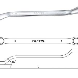 Kunci Double Ring Wrench 45 Deg Offset 7x8mm Toptul AAEH0708
