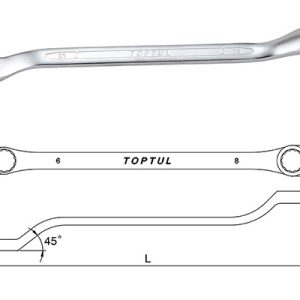 Kunci Double Ring Wrench 45 Deg Offset 8x9mm Toptul AAEH0809