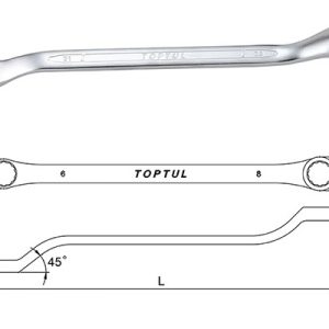 Kunci Double Ring Wrench 45 Deg Offset 8x10mm Toptul AAEH0810