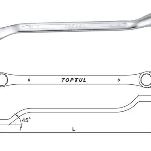 Kunci Double Ring Wrench 45 Deg Offset 8x10mm Toptul AAEH0810