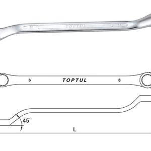 Kunci Double Ring Wrench 45 Deg Offset 10x12mm Toptul AAEH1012