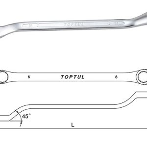 Kunci Pas Double Ring Wrench 45 Deg Offset 14x17 mm Toptul AAEH1417