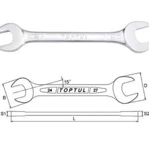 Kunci Pas Double Open End Wrench 26x28mm Toptul AAEJ2628